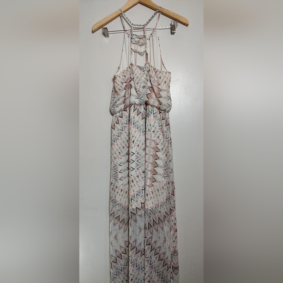 Maurices Geometric Patterned Halter Maxi Dress - Picture 6 of 14